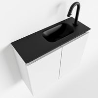 Toiletmeubel Mondiaz Ture | 60 cm | Meubelkleur Talc | Eden wastafel Urban Rechts | 1 kraangat