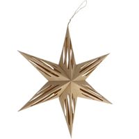 Papieren decoratie kerstster lampion lichtbruin 40 cm   -