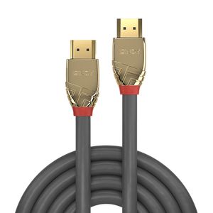 LINDY 37866 HDMI-kabel HDMI Aansluitkabel HDMI-A-stekker, HDMI-A-stekker 10.00 m Grijs