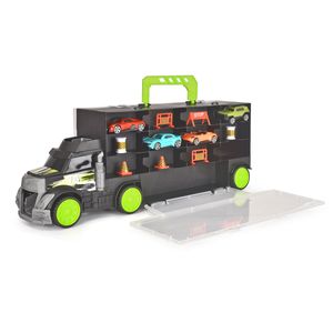Dickie Transporter met 4 die-cast auto&apos;s en accessoires