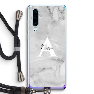 Ivory Marble: Huawei P30 Transparant Hoesje met koord