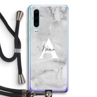 Ivory Marble: Huawei P30 Transparant Hoesje met koord