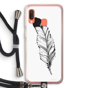 Pluim: Samsung Galaxy A20e Transparant Hoesje met koord