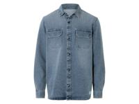 LIVERGY Denim heren overhemd (Blauw, L)