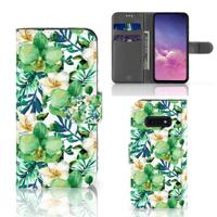 Samsung Galaxy S10e Hoesje Orchidee Groen