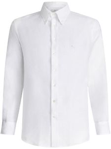 ETRO chemise en lin à logo brodé - Blanc