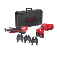 Milwaukee M12 HPT-202C V-SET2 M12 perstang, hydraulisch, 3x V-profiel bek 14/16/22, 2 x 2,0 Ah - 4933459382