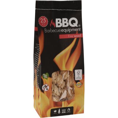 BBQ Collection - Barbecue en vuurkorf aanmaak houtwol krullen - 25x stuks - BBQ aanmaken