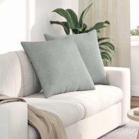 Sofa Kussens 2 pcs Lichtgrijs 60 x 60 cm Katoen Stof