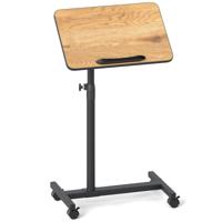 Verstelbare Bedtafel op Wielen met Kantelbare en 360° Draaibare Tafelblad Verzorgingstafel Natuur