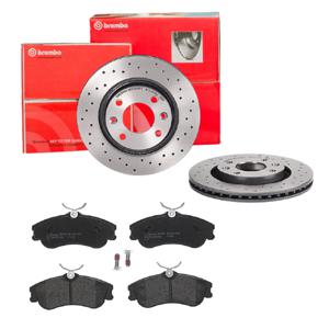 Remmenset, remschijf BREMBO, Remschijftype: Geperforeerd / Geventileerd, Inbouwplaats: Vooras, u.a. für Citroën, Peugeot