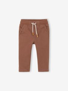 Gevoerd twill broekje jongensbaby pecannoot
