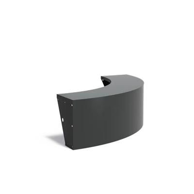 Keerwand + zitrand aluminium 150 x 50 cm buitenbocht