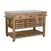 Keukenmeubilair Home ESPRIT Zwart Natuurlijk 142 x 75 x 96 cm