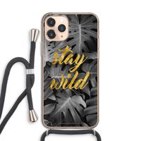 Stay wild: iPhone 11 Pro Transparant Hoesje met koord