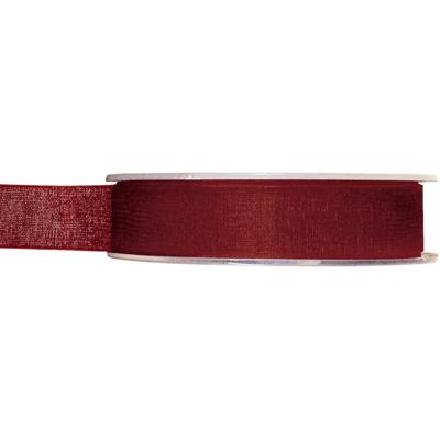 Organza sierlint - bordeaux rood - 15 mm x 20 meter - Hobby decoratie lint - Cadeaulint