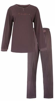 Medaillion katoenen dames pyjama lange mouw - Ton sur ton