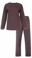 Medaillion katoenen dames pyjama lange mouw - Ton sur ton Medaillion katoenen dames pyjama lange mouw - Ton sur ton