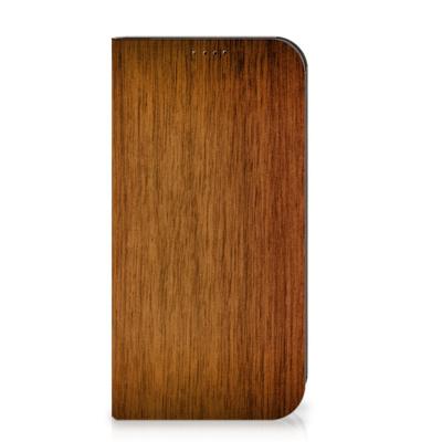 iPhone 15 Pro Max Book | Wallet Case | Donker Hout