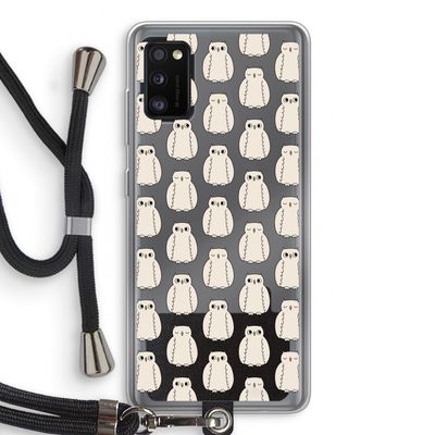 Uilen: Samsung Galaxy A41 Transparant Hoesje met koord