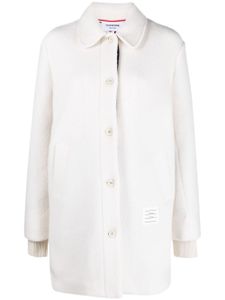 Thom Browne manteau à bande tricolore - Blanc