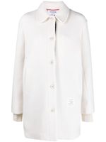 Thom Browne manteau à bande tricolore - Blanc