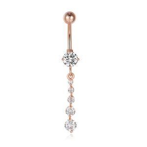 Cilla Navelpiercing van Edelstaal - Zirkonia Rose Goud