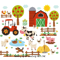 Designed4Kids wandvullend behang kinderkamer op de boerderij-280 x 260 cm