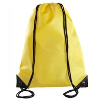 Sport gymtas/draagtas geel met rijgkoord 34 x 44 cm van polyester - thumbnail