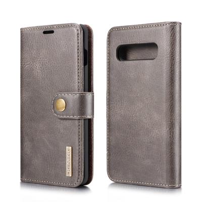 Dg. MING Crazy Horse textuur Flip afneembare magnetische lederen case voor Galaxy S10 Plus met houder & kaartsleuven & portemonnee (grijs)
