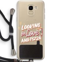 Pizza is the answer: Samsung Galaxy J6 (2018) Transparant Hoesje met koord