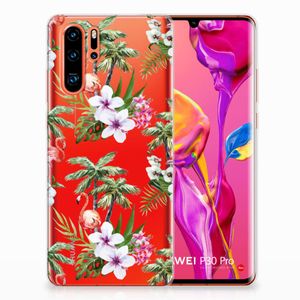 Huawei P30 Pro TPU Hoesje Flamingo Palms