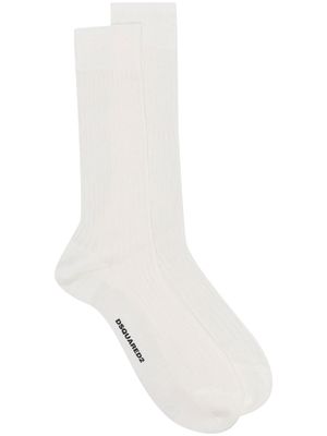 DSQUARED2 chaussettes en maille à logo - Blanc