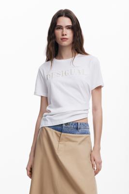 T-shirt glimmend logo - WHITE - XS
