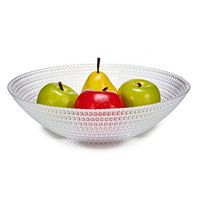 Grote fruitschaal Cristas Allure van bewerkt glas rond 30.5 cm