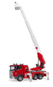 bruder Scania Super 560R brandweerwagen met ladder, waterpomp en licht en geluid modelvoertuig