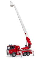 bruder Scania Super 560R brandweerwagen met ladder, waterpomp en licht en geluid modelvoertuig - thumbnail
