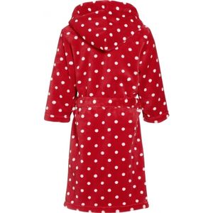 Rode badjas/ochtendjas met witte stippen print voor kinderen. 146/152 (11-12 jr)  -