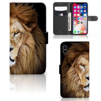 Apple iPhone Xs Max | Telefoonhoesje | Met pasjeshouder | Leeuw
