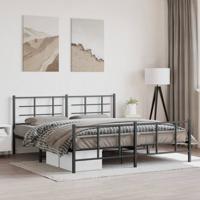 Bedframe met hoofd- en voeteneinde metaal zwart 183x213 cm