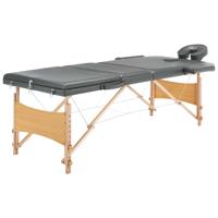VidaXL Massagetafel met 3 zones 186x68 cm houten frame antraciet