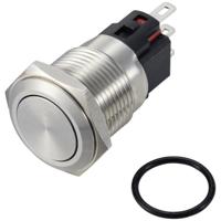 TRU COMPONENTS TC-12647484 Drukschakelaar 250 V/AC 3 A 1x uit/(aan) IP65 Continu Messing (verchroomd) 1 stuk(s)