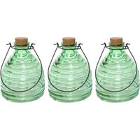 3x Wespenvangers/wespenvallen groen 17 cm van glas