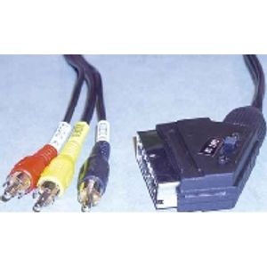e+p VC 119 video kabel adapter 1,5 m SCART (21-pin) 3 x RCA Zwart