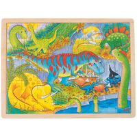 dinosaurussen houten puzzel, 48 stukjes