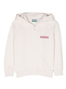 Kenzo Kids cardigan zippé à logo imprimé - Tons neutres