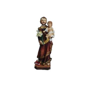 Jozef beeldje - met Jezus op zijn arm - 13 cm - polystone - religieuze beelden