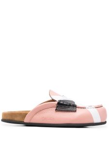 college mules en cuir - Rose