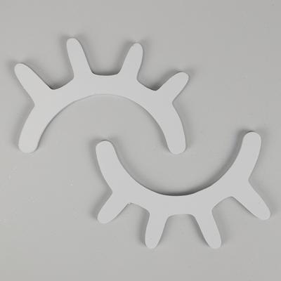 1 paar schattig houten 3D wimper muur sticker decor slaapkamer achtergrond muur sticker (grijs)