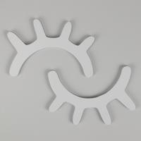 1 paar schattig houten 3D wimper muur sticker decor slaapkamer achtergrond muur sticker (grijs)